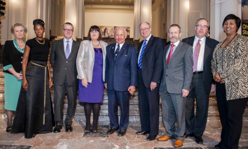 Avril Doyle, Former MEP; Barbara James, Founder and CEO of Henshaw Capital Partners; Declan Kirrane, ISC; Maire Geoghegan-Quinn, European Commission for Research, Innovation and Science; Dr. Buzz Aldrin; Malcolm Harbour, MEP; Sean Kelly, MEP; Dr. John C. Lechleiter, President and CEO of Eli Lilly and Company; Dr. Mae Jemison, Founder of 100 Year Starship